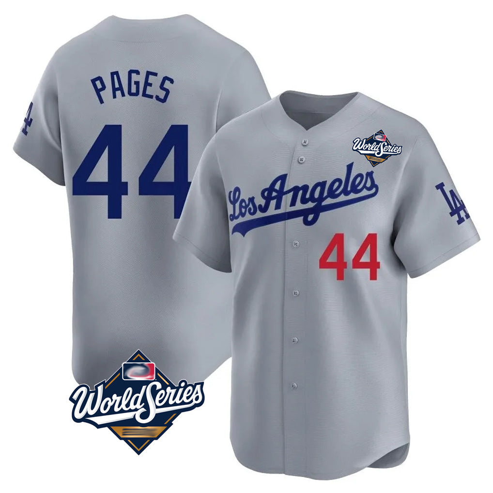 Rebec LA.Dodgers #44 Andy Pages Player Gray World Series Limited Home Stitched Jerseys