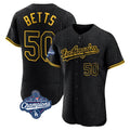 Rebec LA.Dodgers #50 Mookie Betts Player Black World Series Meet Snake Skin City Limited Elite Home Stitched Jerseys