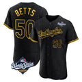 Rebec LA.Dodgers #50 Mookie Betts Player Black World Series Snake Skin City Limited Elite Home Stitched Jerseys