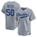 Rebec LA.Dodgers #50 Mookie Betts Player Gray Game Limited Home Stitched Jerseys
