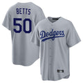 Rebec LA.Dodgers #50 Mookie Betts Player Gray Game Stitched Jerseys