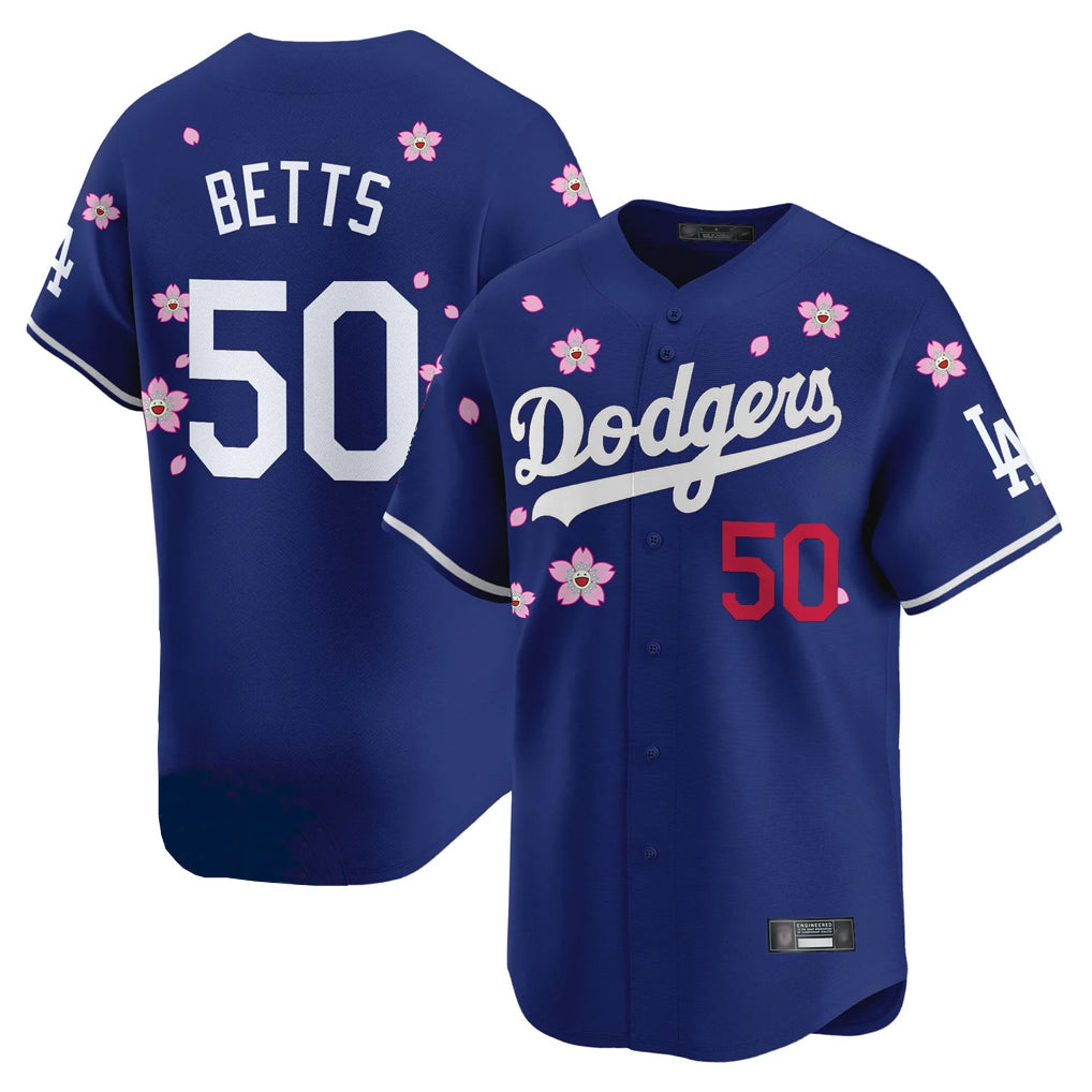 Rebec LA.Dodgers #50 Mookie Betts Player Royal Tokyo Series Vapor Premier Limited Stitched Jerseys