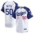 Rebec LA.Dodgers #50 Mookie Betts Player White-Royal Tokyo Series Vapor Premier Limited Stitched Jerseys