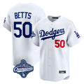 RebecLA.Dodgers #50 Mookie Betts Player White World Series Meet Limited Home Stitched Jerseys