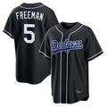 Rebec LA.Dodgers #5 Freddie Freeman Player Black Carbon Limited Home Stitched Jerseys