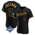 Rebec LA.Dodgers #5 Freddie Freeman Player Black World Series Meet Snake Skin City Limited Elite Home Stitched Jerseys