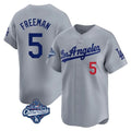 Rebec LA.Dodgers #5 Freddie Freeman Player Gray World Series Meet Limited Home Stitched Jerseys