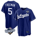 Rebec LA.Dodgers #5 Freddie Freeman Player Royal World Series Game Stitched Jerseys