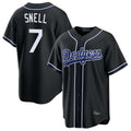 Rebec LA.Dodgers #7 Blake Snell Player Black Carbon Limited Home Stitched Jerseys