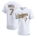 Rebec LA.Dodgers #7 Blake Snell Player Gold Limited Elite Home Stitched Jerseys
