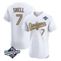 Rebec LA.Dodgers #7 Blake Snell Player Gold World Series Limited Elite Home Stitched Jerseys