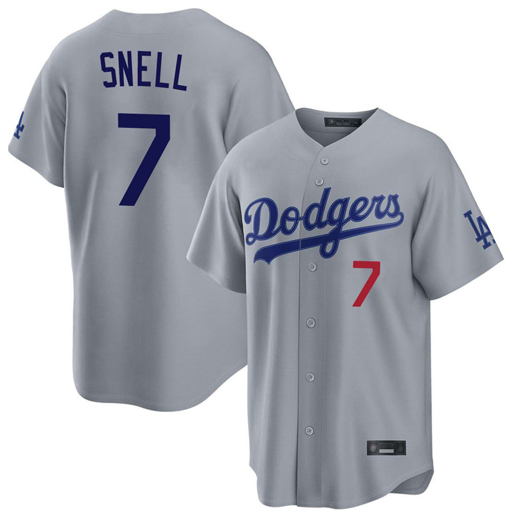 Rebec LA.Dodgers #7 Blake Snell Player Gray Game Home Stitched Jerseys