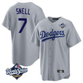 Rebec LA.Dodgers #7 Blake Snell Player Gray Game World Series Stitched Jerseys