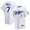 Rebec LA.Dodgers #7 Blake Snell Player White Game Home Stitched Jerseys