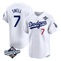 Rebec LA.Dodgers #7 Blake Snell Player White Game Limited World Series Home Stitched Jerseys