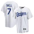 Rebec LA.Dodgers #7 Blake Snell Player White Game Stitched Jerseys