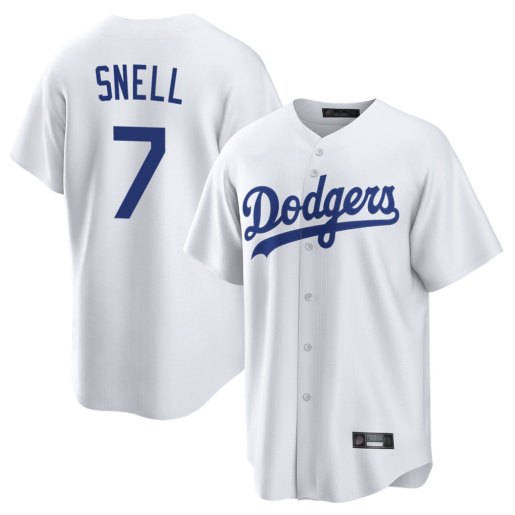 Rebec LA.Dodgers #7 Blake Snell Player White Game Stitched Jerseys