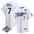 Rebec LA.Dodgers #7 Blake Snell Player White Game World Series Home Stitched Jerseys