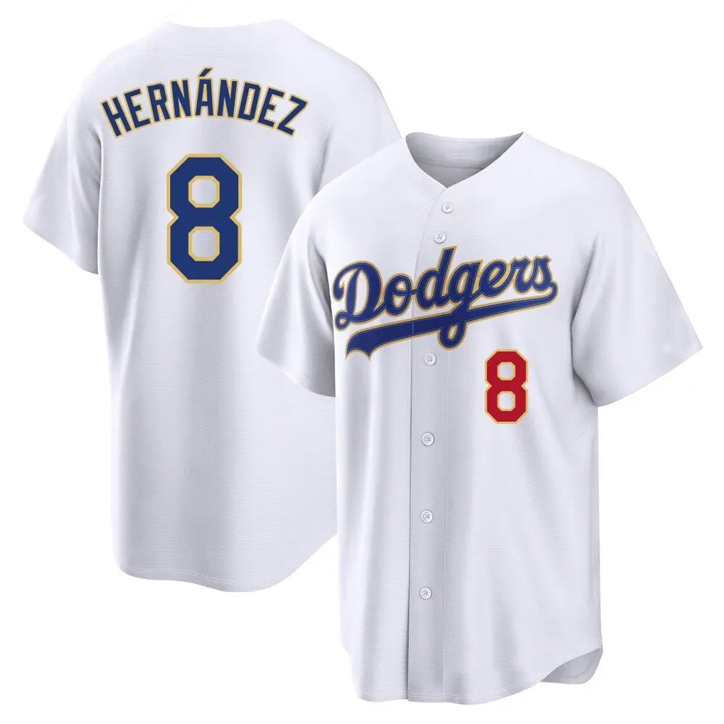 Rebec LA.Dodgers #8 Enrique Hern¨¢ndez Player Gold White 2026 Collection Stadium Limited Stitched Jerseys
