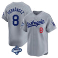 Rebec LA.Dodgers #8 Enrique Hern¨¢ndez Player Gray World Series Meet Limited Home Stitched Jerseys