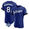 Rebec LA.Dodgers #8 Enrique Hern¨¢ndez Player Royal World Series Meet City Connect Elite Home Stitched Jerseys