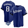 Rebec LA.Dodgers #8 Enrique Hern¨¢ndez Player Royal World Series Meet City Connect Home Game Stitched Jerseys