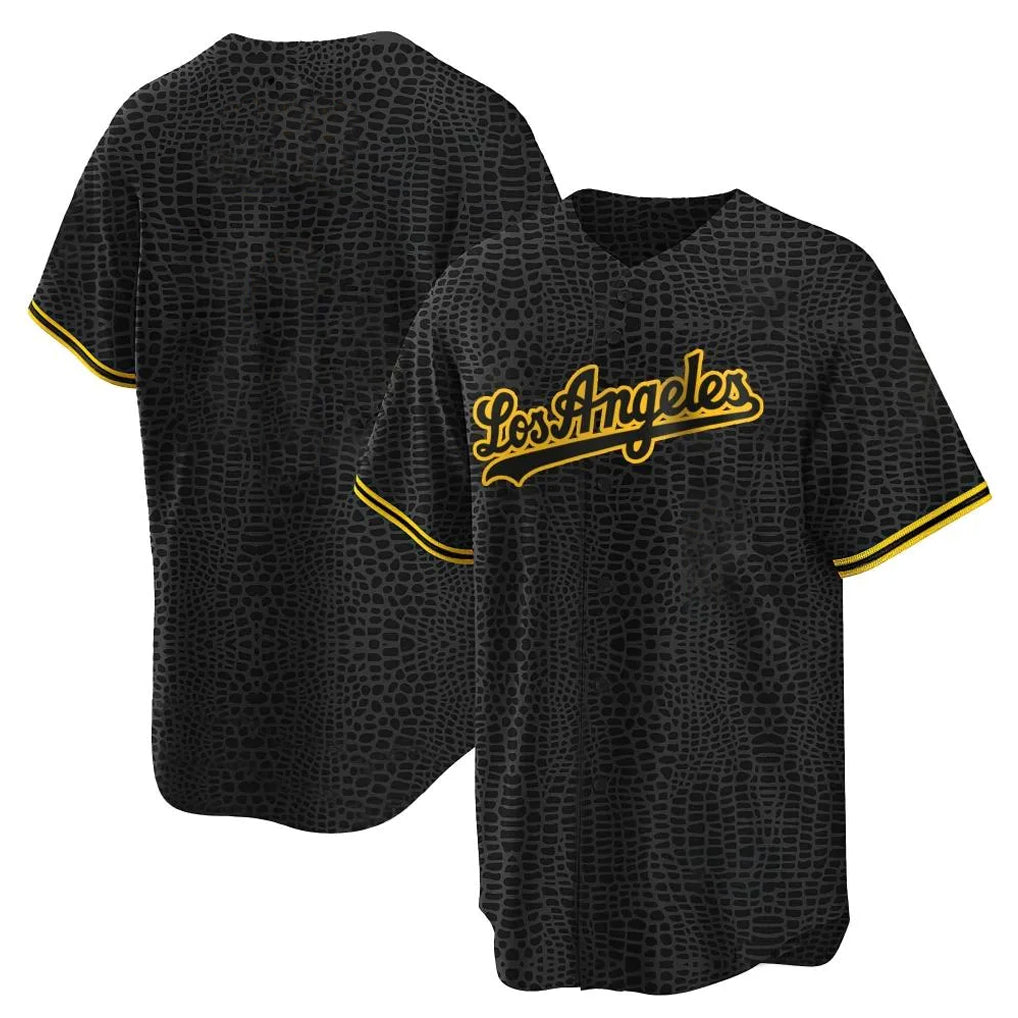 Rebec LA.Dodgers Blank Player Black Gold Limited Home Stitched Jerseys