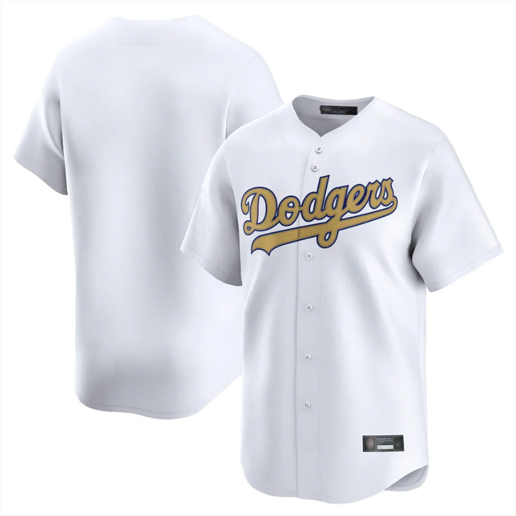 Rebec LA.Dodgers Blank Player Gold Collection Limited Home Stitched Jerseys