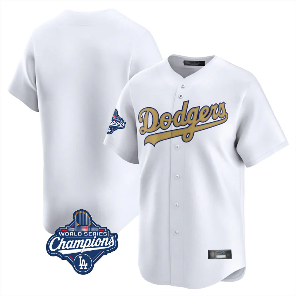 Rebec LA.Dodgers Blank Player Gold Collection Limited Home World Series Meet Stitched Jerseys