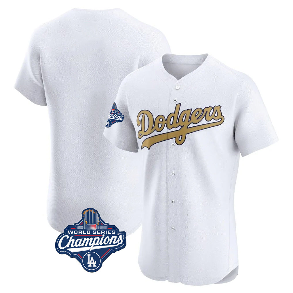 Rebec LA.Dodgers Blank Player Gold Limited Elite Home World Series Meet Stitched Jerseys