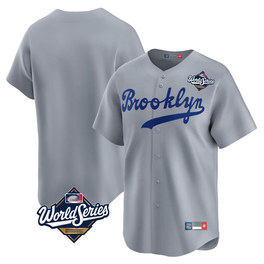 Rebec LA.Dodgers Blank Player Gray Game Limited Home World Series Stitched Jerseys