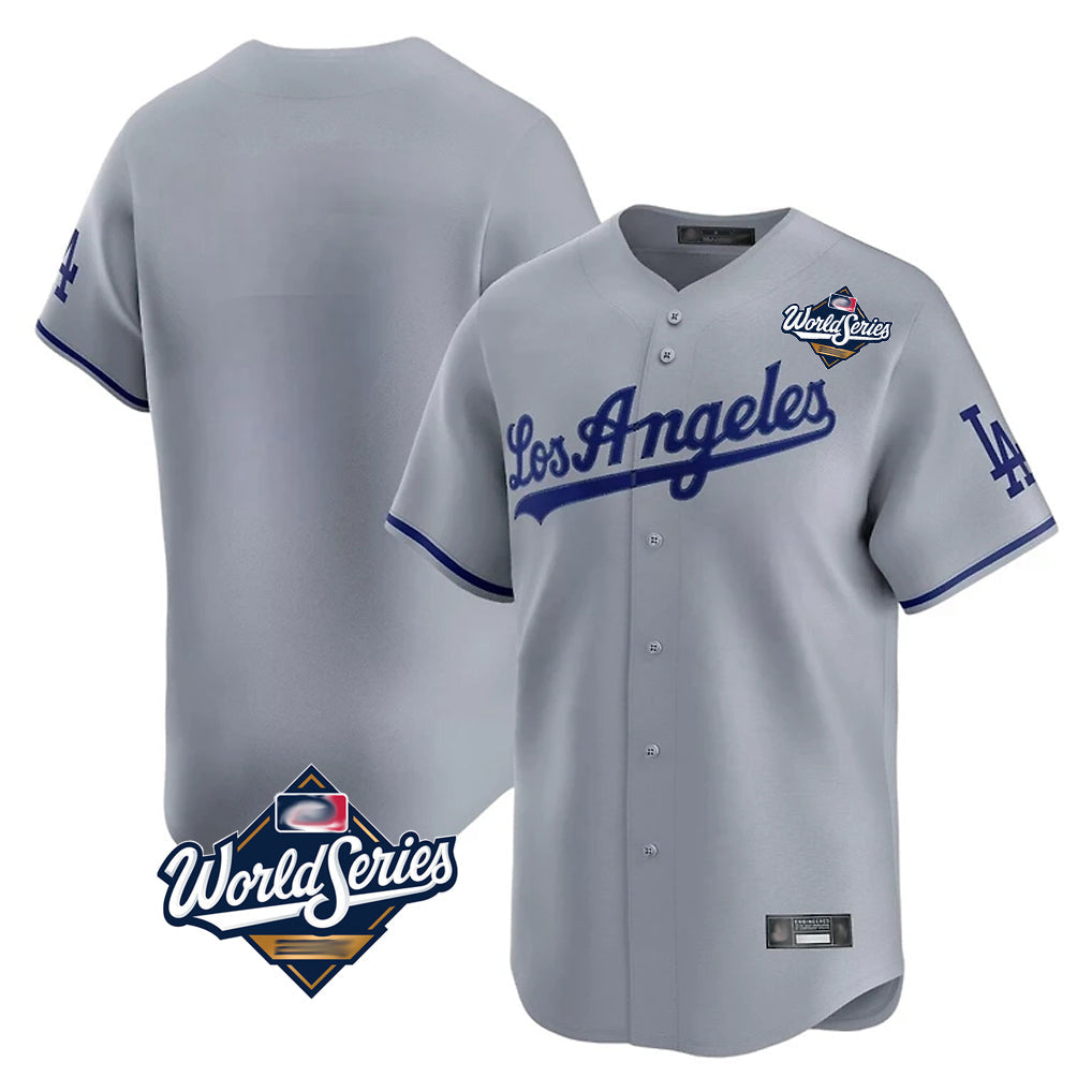 Rebec LA.Dodgers Blank Player Gray Limited Game World Series Stitched Jerseys