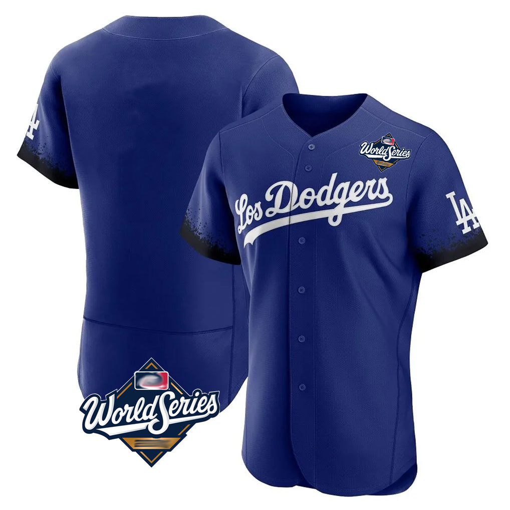 Rebec LA.Dodgers Blank Player Royal City Connect Elite Home World Series Stitched Jerseys