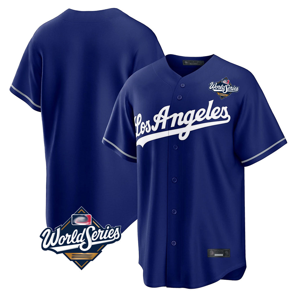 Rebec LA.Dodgers Blank Player Royal Game World Series Stitched Jerseys