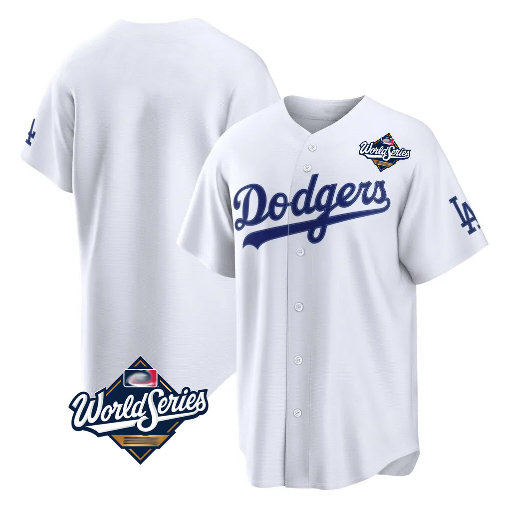 Rebec LA.Dodgers Blank Player White Home Game World Series Stitched Jerseys