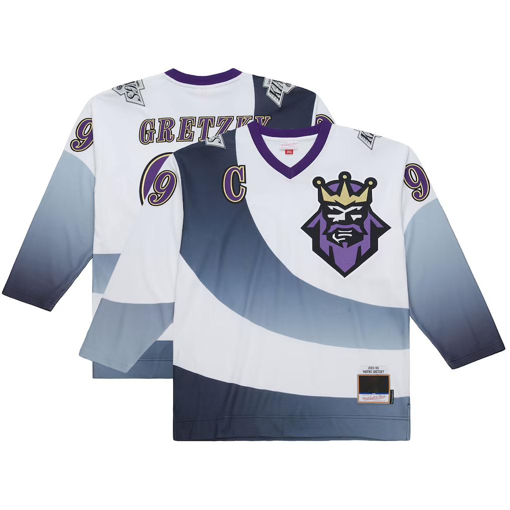 Rebec LA.Kings Wayne Gretzky Mitchell & Ness White Big & Tall 1995-96 Blue Line 2.0 Jerseys