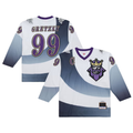 Rebec LA.Kings #99 Wayne Gretzky Mitchell & Ness White 1995-96 Power Play Jerseys