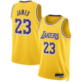 Rebec LA.Lakers #23 LeBron James Gold Swingman Stitched Jerseys - Icon Edition