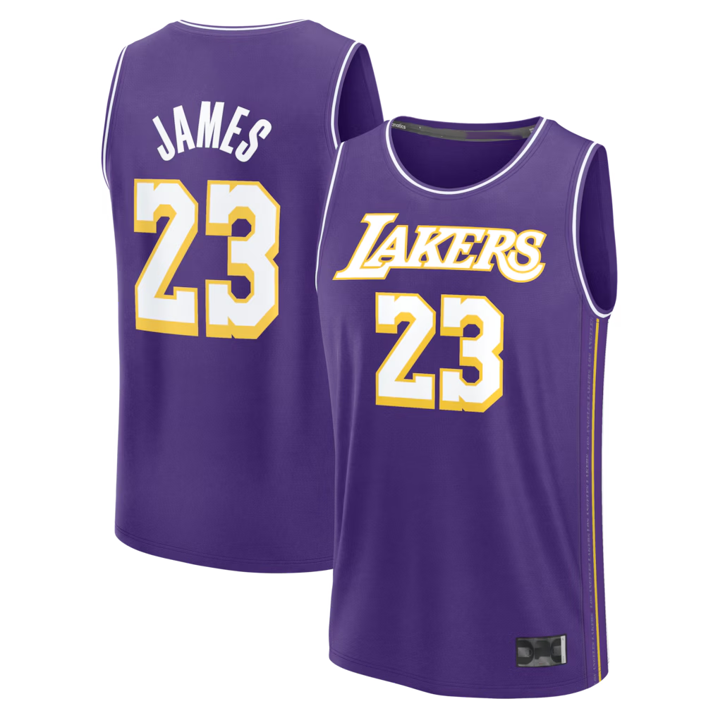 Rebec LA.Lakers #23 LeBron James Purple Fast Break Stitched Jerseys - Statement Edition
