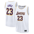 Rebec LA.Lakers #23 LeBron James White Fast Break Replica Player Stitched Jerseys - Association Edition