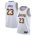 Rebec LA.Lakers #23 LeBron James White Swingman Stitched Jerseys - Association Edition