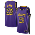 Rebec LA.Lakers #23 Lebron James Statement Edition Swingman Stitched Jerseys