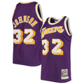 Rebec LA.Lakers #32 Magic Johnson Mitchell & Ness Purple 198485 Hardwood Classics Authentic Jerseys