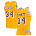 Rebec LA.Lakers #34 Shaquille O'Neal Mitchell & Ness Gold 199697 Hardwood Classics Swingman Jerseys