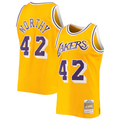 Rebec LA.Lakers #42 James Worthy Mitchell & Ness Gold 198485 Hardwood Classics Swingman Stitched Jerseys
