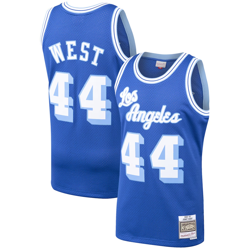 Rebec LA.Lakers #44 Jerry West Mitchell & Ness Royal Hardwood Classics Swingman Stitched Jerseys