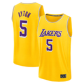 Rebec LA.Lakers #5 Deandre Ayton Gold Fast Break Replica Player Stitched Jerseys - Icon Edition