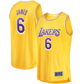Rebec LA.Lakers #6 LeBron James Gold 202122 Fast Break Replica Stitched Jerseys - Icon Edition