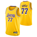 Rebec LA.Lakers #77 Luka Don?i? Gold Swingman Stitched Jerseys - Icon Edition