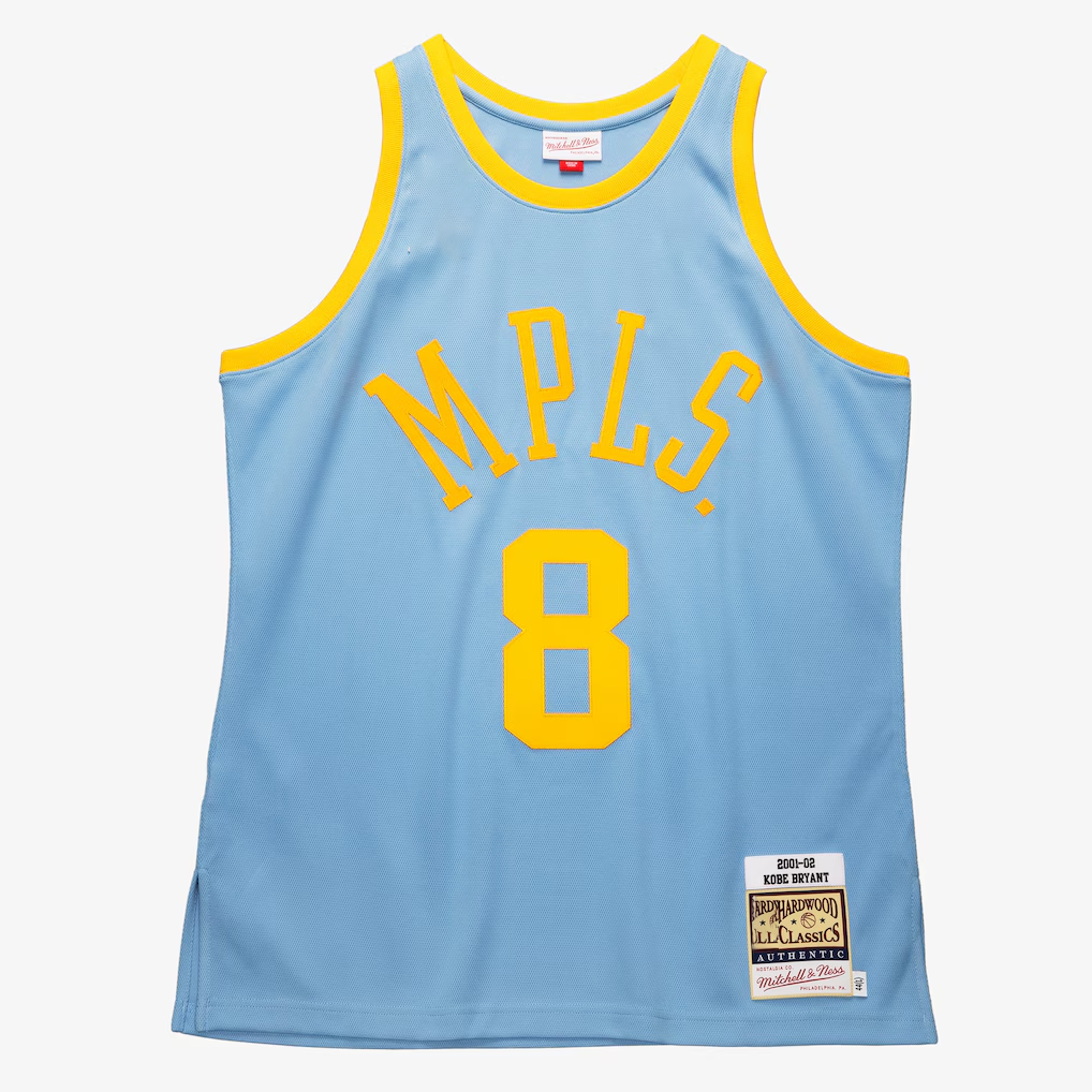 Rebec LA.Lakers #8 Kobe Bryant Mitchell & Ness Powder Blue 200102 Hardwood Classics Authentic Player Stitched Jerseys